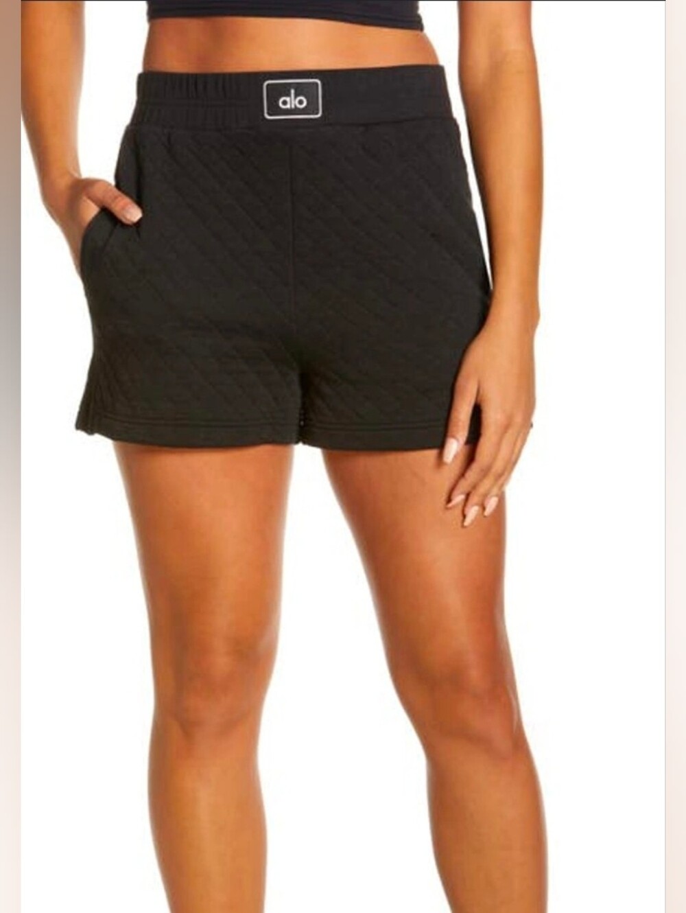 Alo Yoga Quilted Arena Boxing Shorts Black XS Estimated